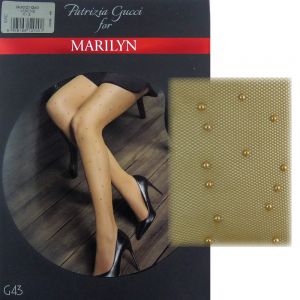 Marilyn Gucci G43 R1/2 Rajstopy kryształki kabaretki visone
